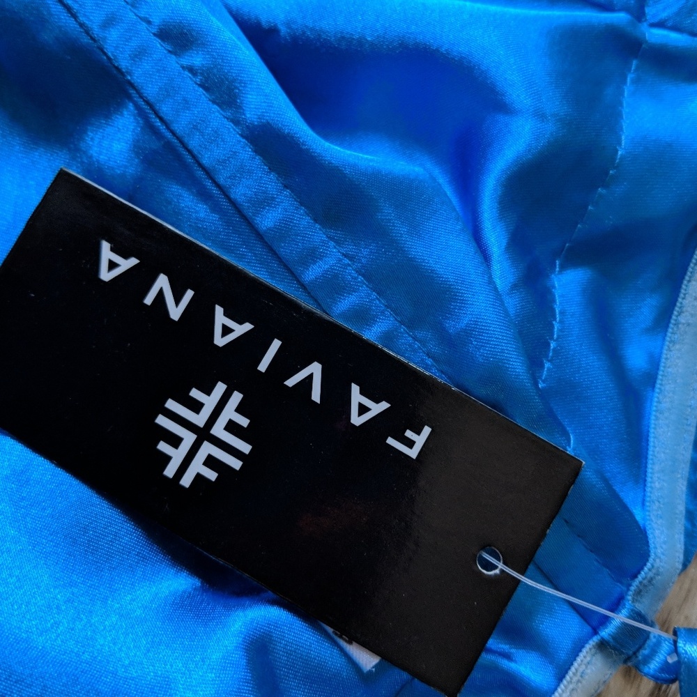 Blue Bridesmaid Gown by Faviana - Picture 5 of 7